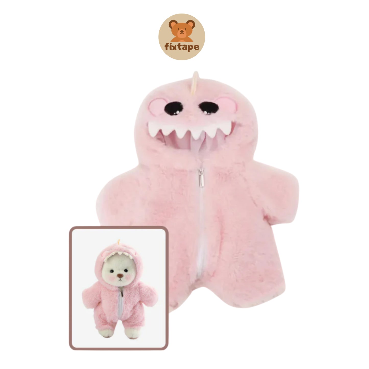 Teddy Bear Dino Rosa / Adorable Osito Hecho a Mano